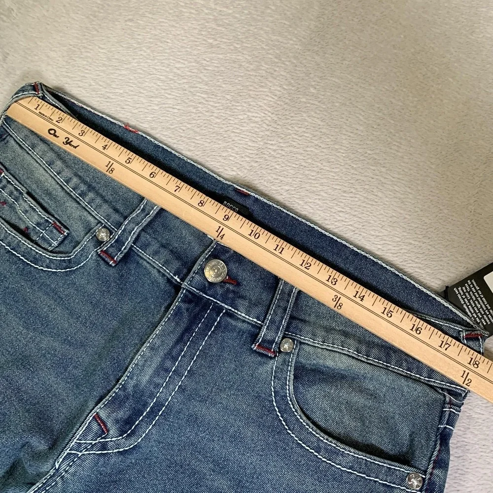 True Religion Rocco Big T Jeans Mens 34x30 Blue‎ Medium Wash Relaxed Skinny NEW